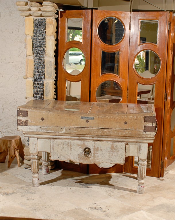 French butcher block table.
