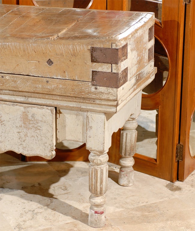 French butcher's block table 1