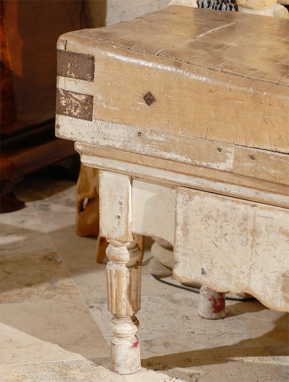 French butcher's block table 2