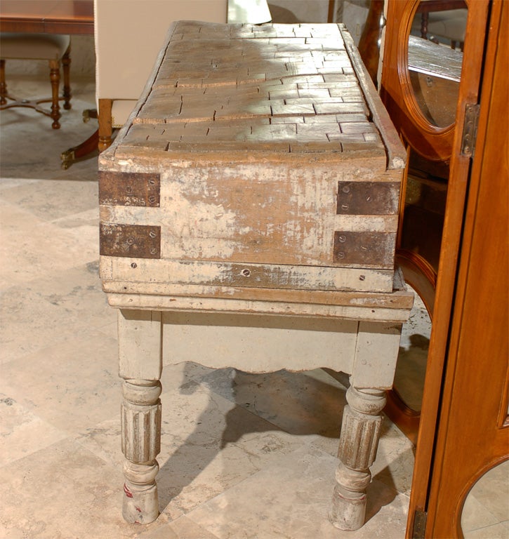 French butcher's block table 3