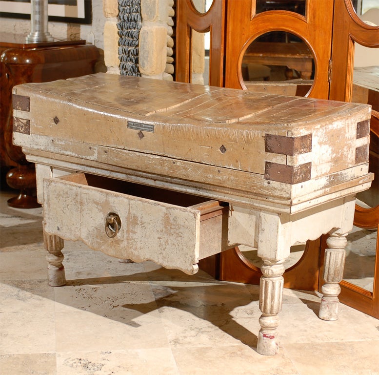 French butcher's block table 6