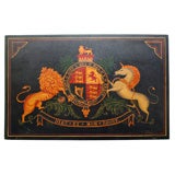 Painted Regency coat of arms on panel, c.1820