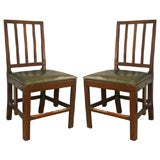 A rare pair of Georgian folding mahogany campaign chairs. c.1760