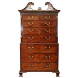 Important Chippendale mahogany chest on chest c.1765