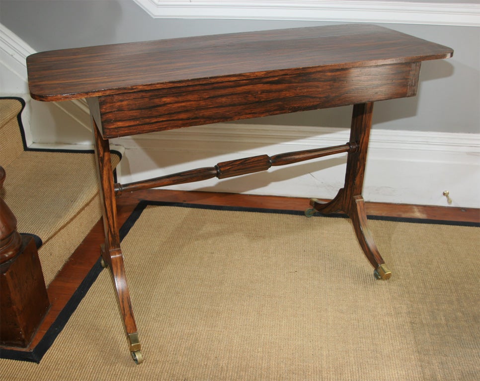 Regency Period Faux Rosewood Sofa Table with Two Drawers. English, Circa 1800 For Sale 2