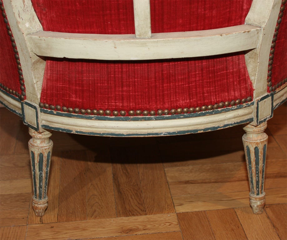 A Louis XVI Style White Painted Bergere 2
