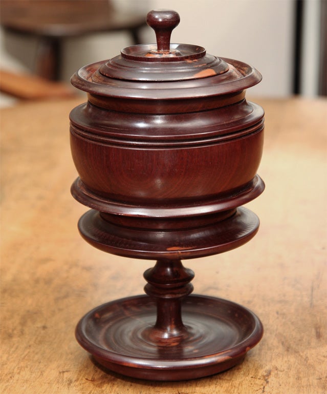 19th Century Turned Lignum Vitae Cup and Cover