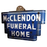 McClendon Funeral Home Porcelain Neon Sign, 1930-1940