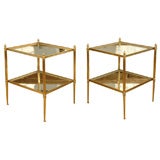 Pair of French 2 tier side tables, circa 1950's
