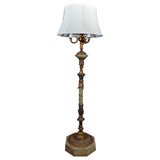French Champleve and Onyx Floor Lamp