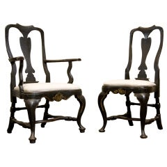Set of 8 Danish Rococo Chairs, Circa 1740 - 1750