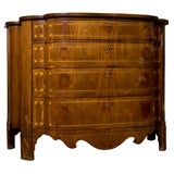 Antique English Bow Front Chest of Drawers, circa 1880