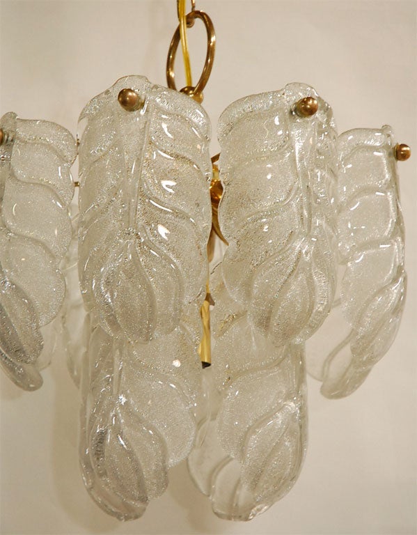 Chandelier with Leaf Shape Elements In Excellent Condition For Sale In Culver City, CA
