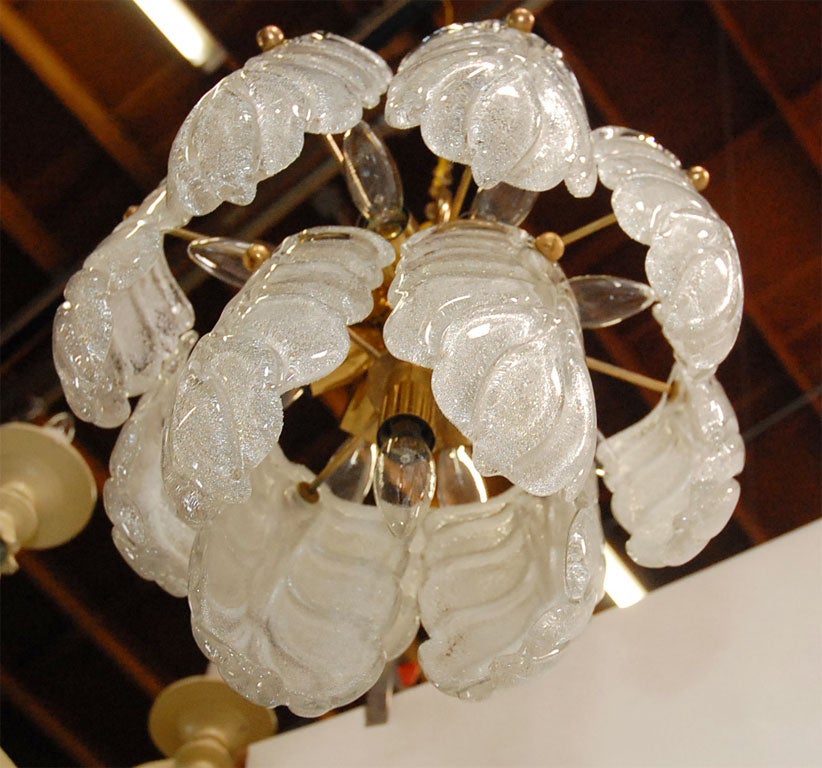 Chandelier with Leaf Shape Elements For Sale 3
