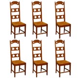 Set of Six High Back Chairs