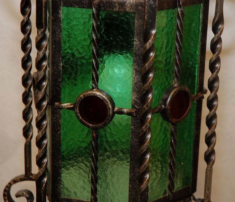 Pair of Wrought Iron Lanterns For Sale 1