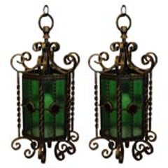 Pair of Wrought Iron Lanterns 1