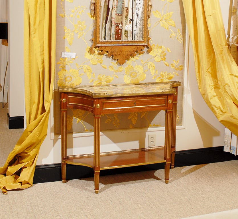 Louis XVI Style Console with Center Drawer