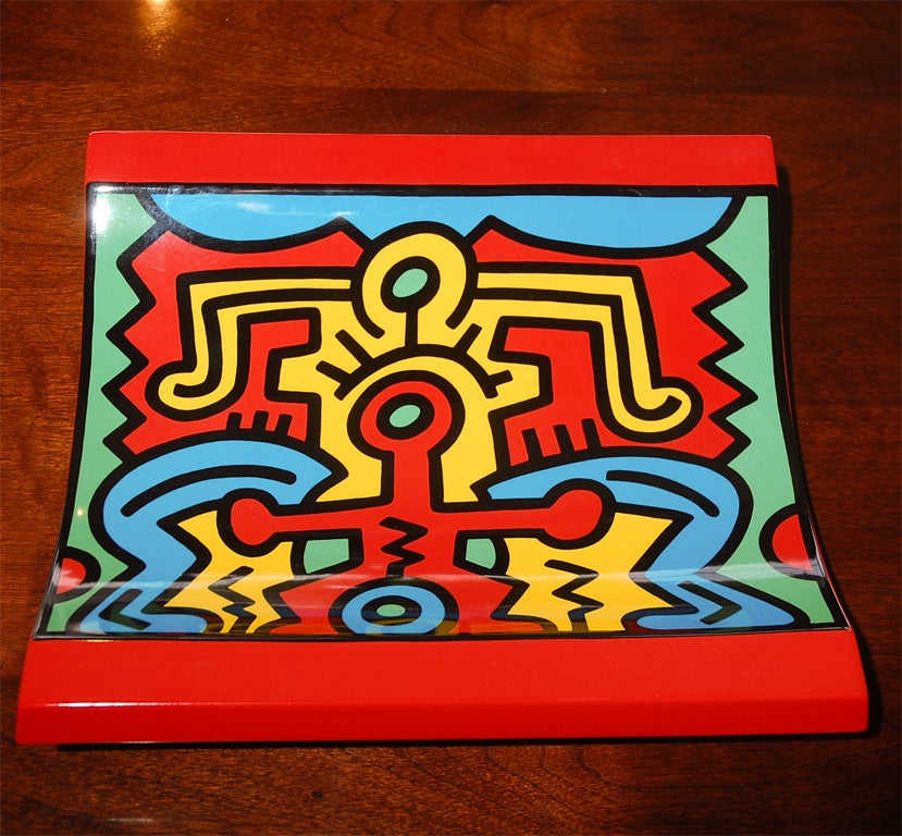Cool tray by Keith Haring made  for Villeroy & Boch , limited edition 750/169, dated 1992, stamped signature.