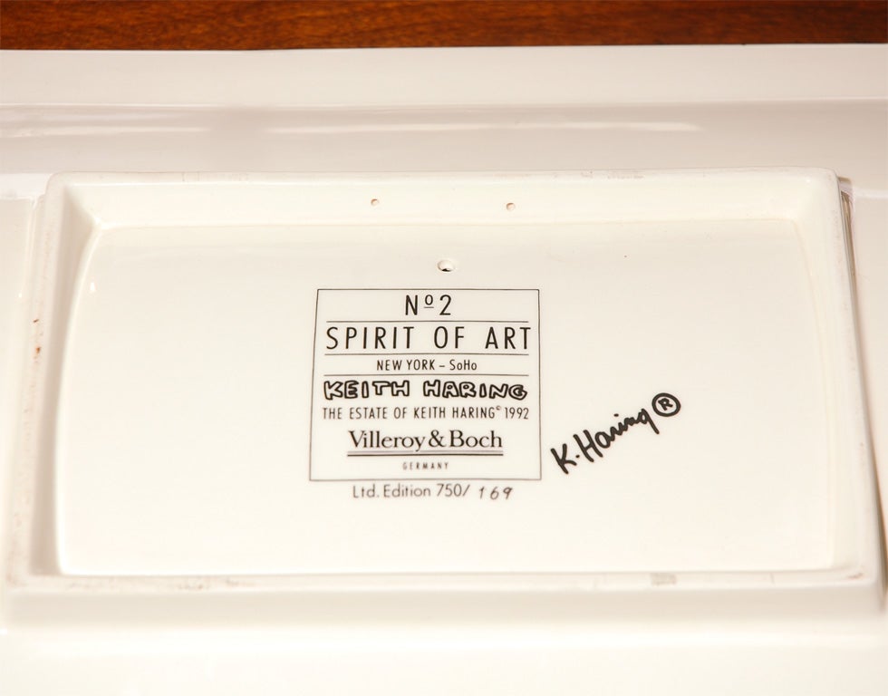 20th Century Keith Haring ceramic tray Spirit of Art  No 2  Villeroy Boch