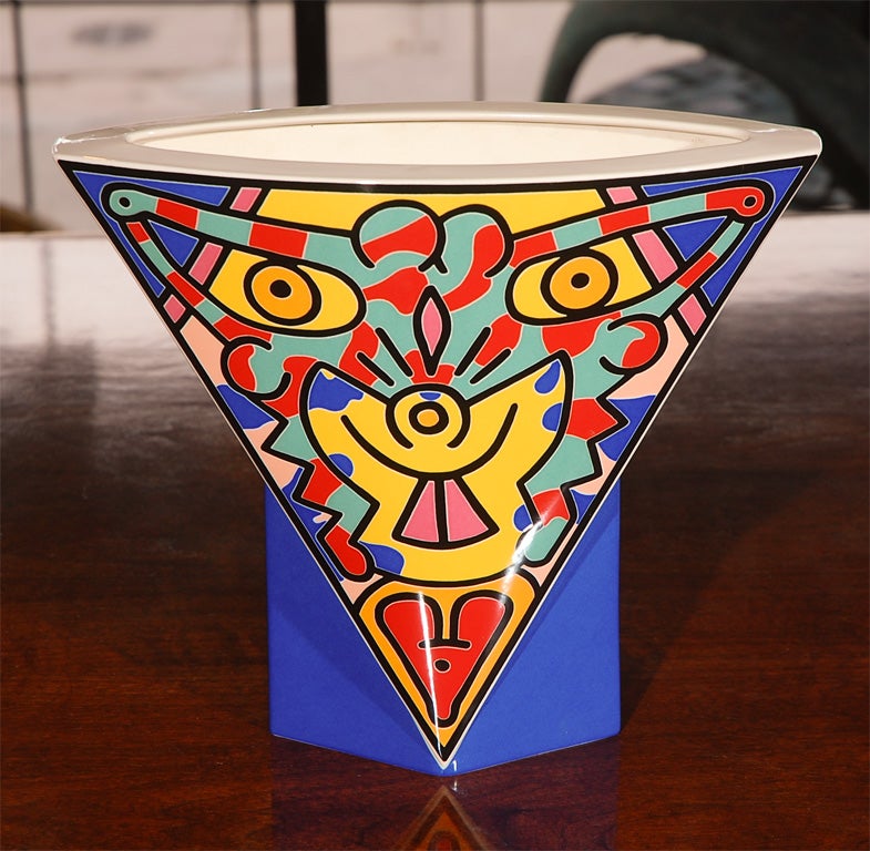 Great Vase designed for The Estate of Keith Haring made for Villero & Boch.This is a limited edition 750/147 stamped signature at the bottom.