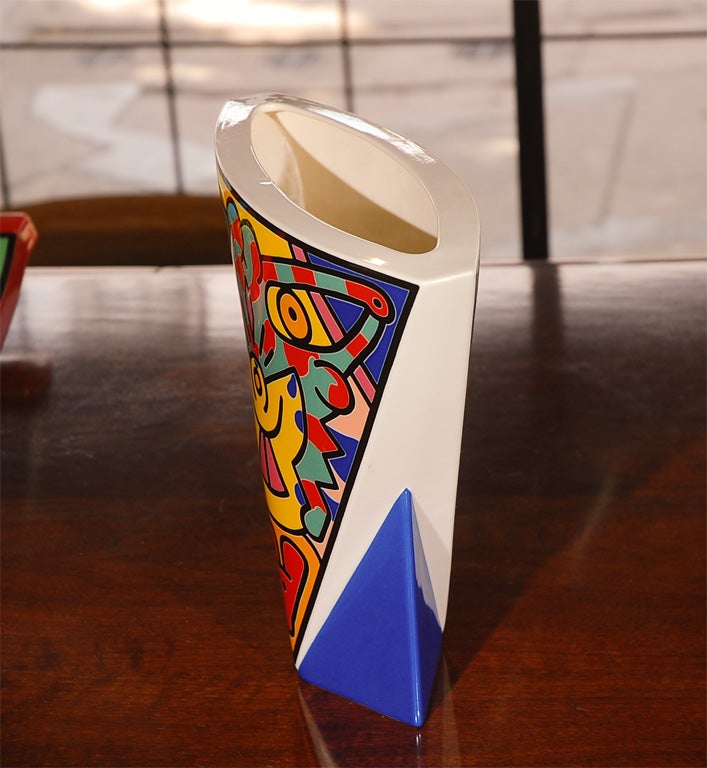 German Keith Haring ceramic vase for Villeroy Boch Spirit of Art