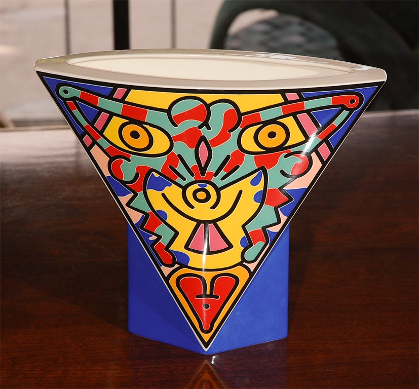 20th Century Keith Haring ceramic vase for Villeroy Boch Spirit of Art