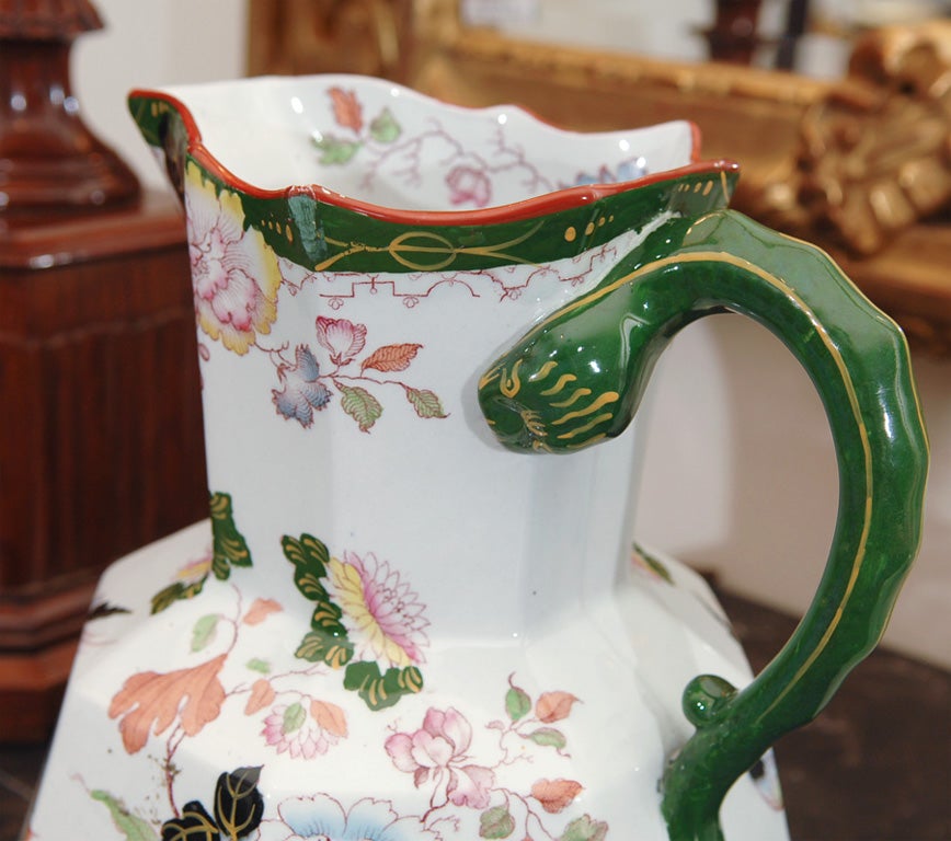 Pair of Mason's Ironstone Pitchers In Excellent Condition For Sale In Dallas, TX