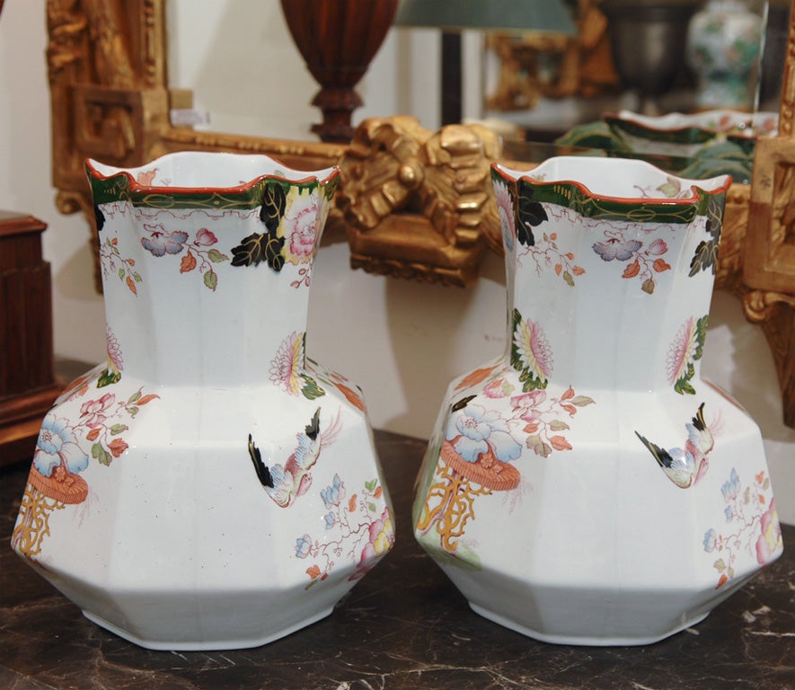 Pair of Mason's Ironstone Pitchers For Sale 3