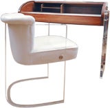 Vintage Vladimir Kagan Roll-Top Desk and Plexiglas Chair