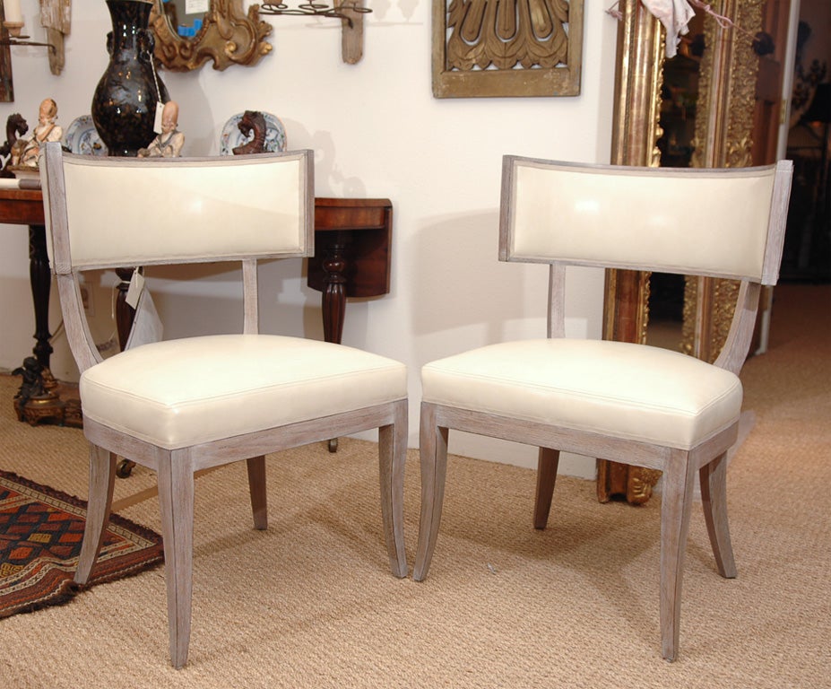 American Pair of Hollywood Regency Style Klismos Chairs