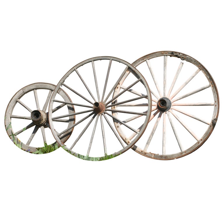 Antique Metal Wagon Wheels 6 For Sale on 1stDibs