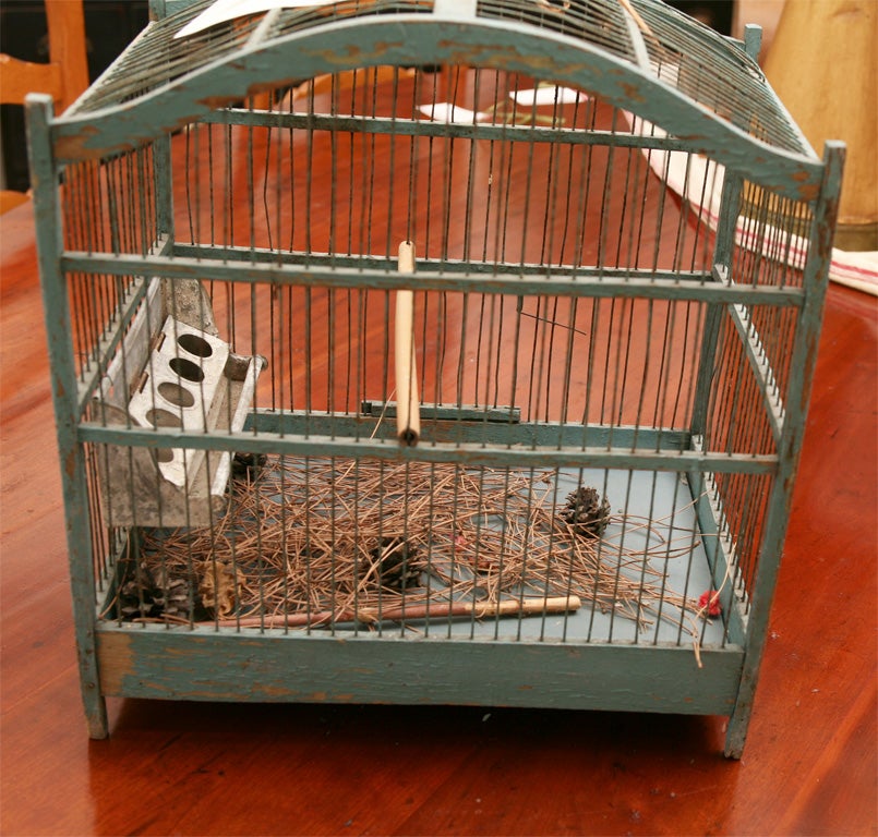 19th Century Blue Bird cage