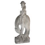 Large  1930s Limestone Statue of Don Quichotte by C. Andreu