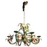 Vintage Funfilled 6 light Rooster bird chandelier