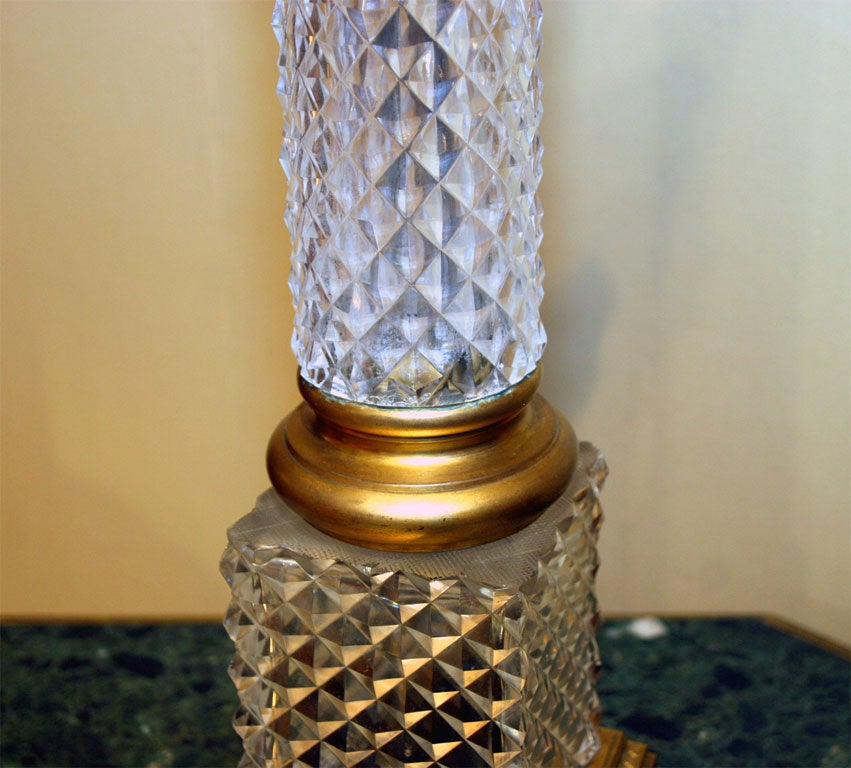 19th Century Large- Scale Baccarat Crystal Table Lamp 2
