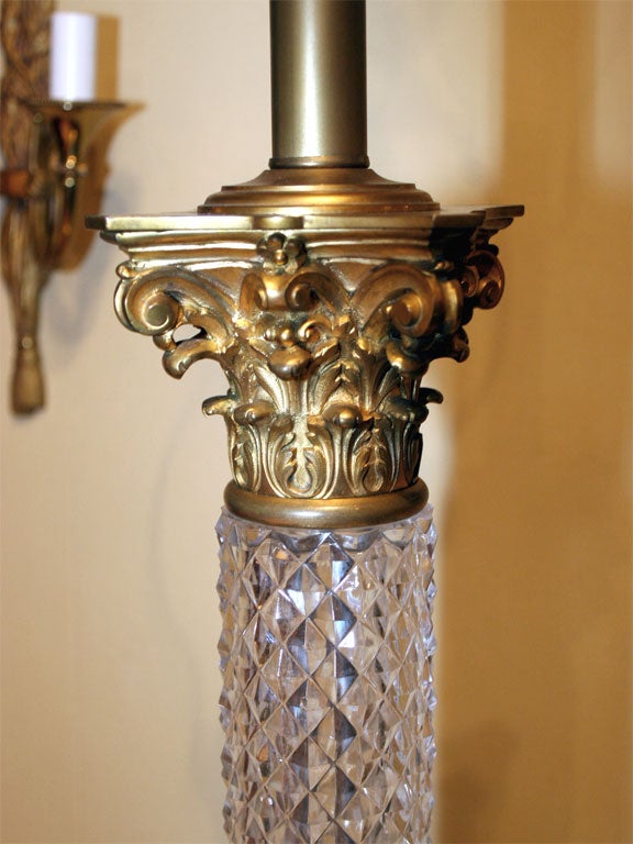 19th Century Large- Scale Baccarat Crystal Table Lamp 3
