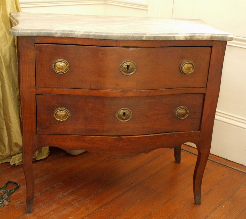 PERIOD LOUIS XV WALNUT MARmor TOP COMMODE