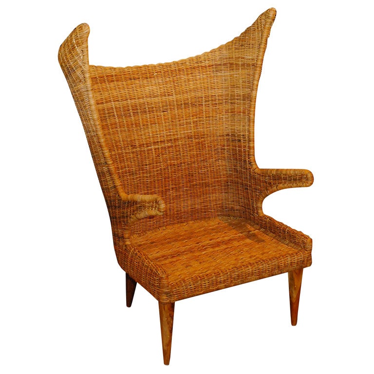 Cane Highback Armchair at 1stDibs