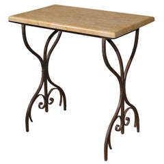 A Medieval Style Catalonian Marble and Iron Occasional Table