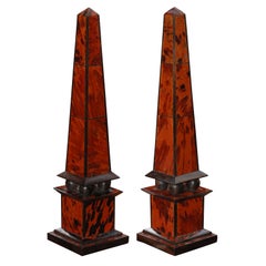 A Chic Pair of 1940’s Parisian Red Tortoiseshell Obelisks