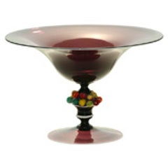 Salviati, Murano Handblown Amethyst Center bowl with Applied Fruit 7