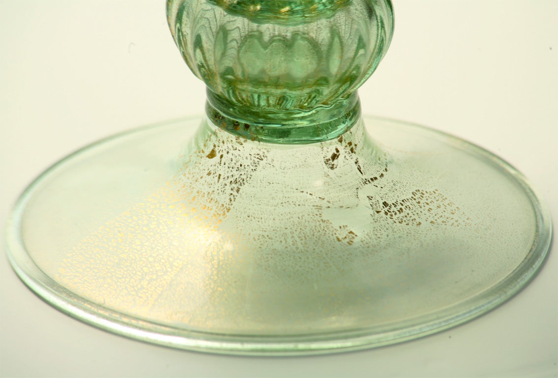 Handblown Venetian Murano Green Centerpiece 1