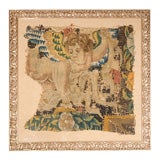 Antique 17th C. Flemish Tapestry Fragment of Cherub