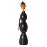 Retro Painted Wooden Figure of a Woman by Edel Erstad