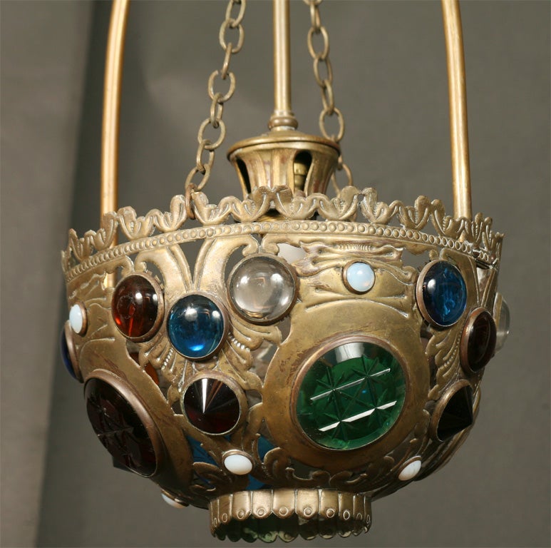 Jeweled Hall Lantern For Sale 1