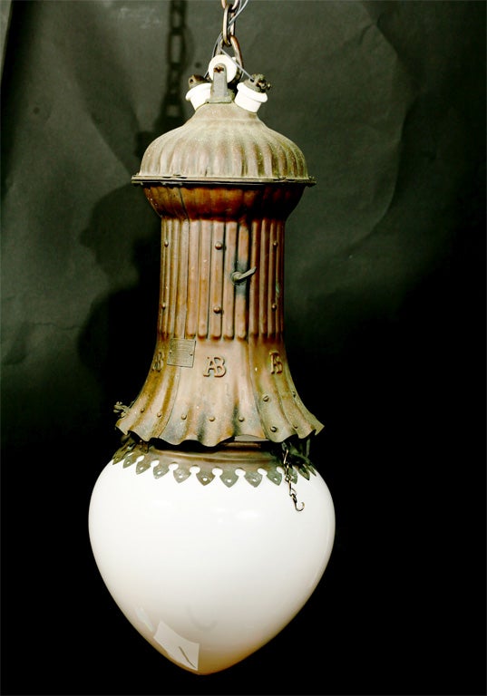 Early Electric Street Light with Acorn Glass