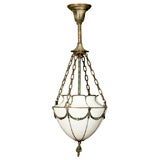 Leaded Glass Paneled Hall Light