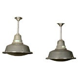 Pair Wheeler Gray Enamel Explosion Proof Pendants