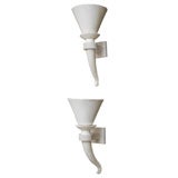Pair of French Art Deco Plaster Wall Sconces